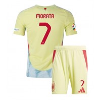 Španielsko Alvaro Morata #7 Vonkajší Detský futbalový dres ME 2024 Krátky Rukáv (+ trenírky)